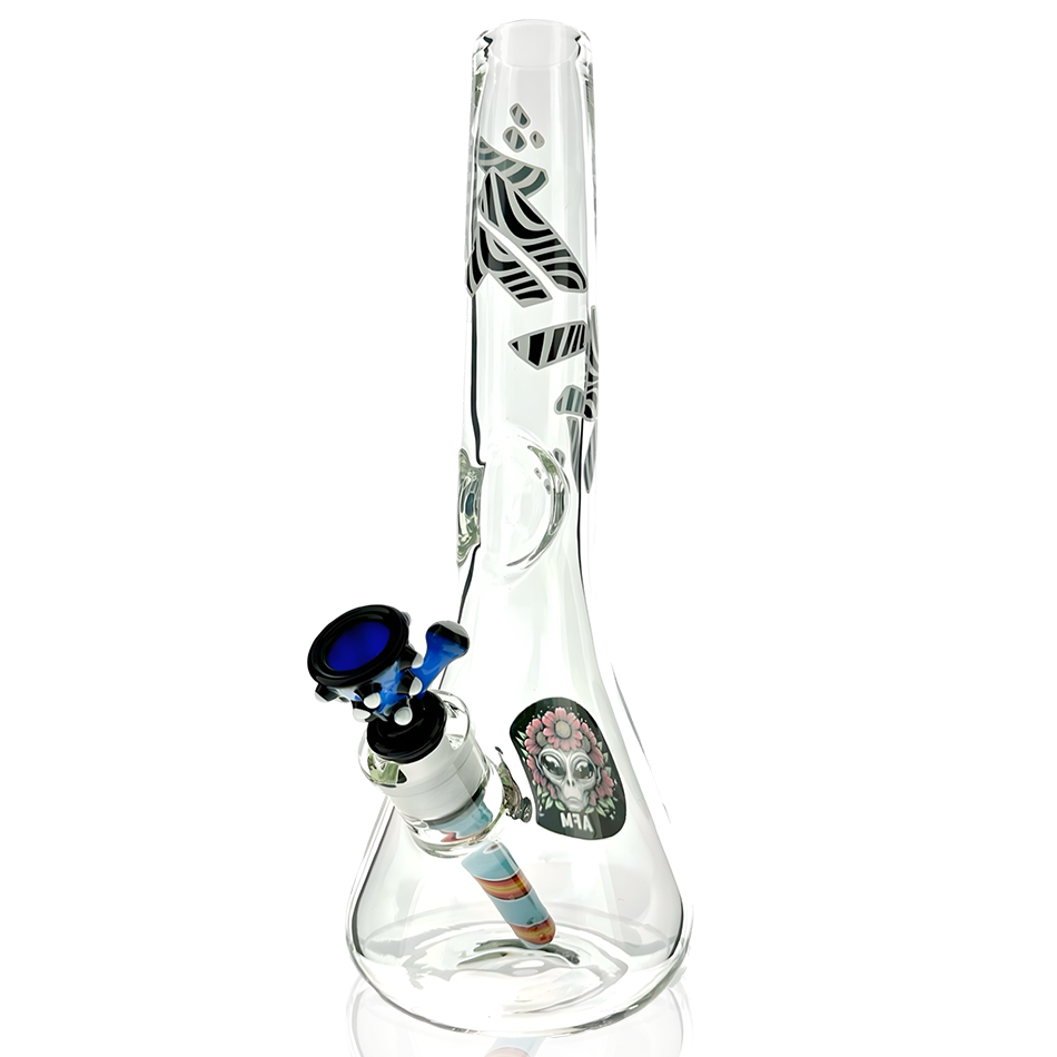AFM 12" Alien Light Beam Glass Beaker Bundle Set – Borosilicate Water Pipe