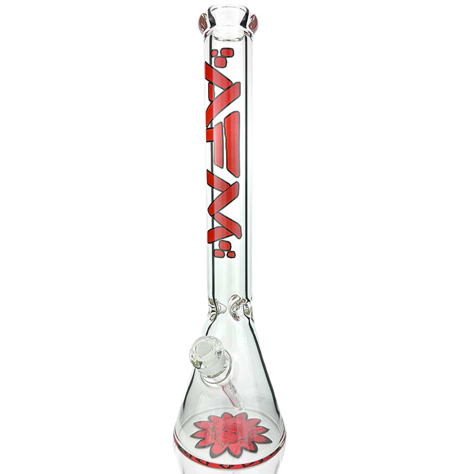 18" AFM Glass Flower Monkey Clear 9mm Glass Beaker Bong