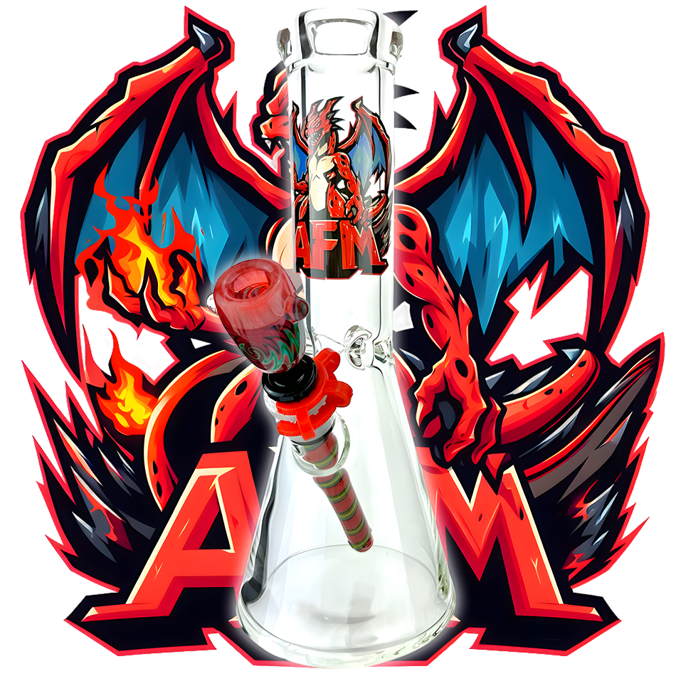 12" Collectable Anime Dragon 9mm Beaker Bong Bundle