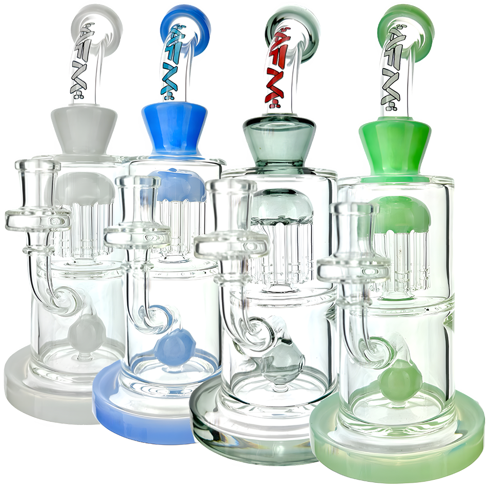 10" AFM Glass Astor Double Perc Dab Rig