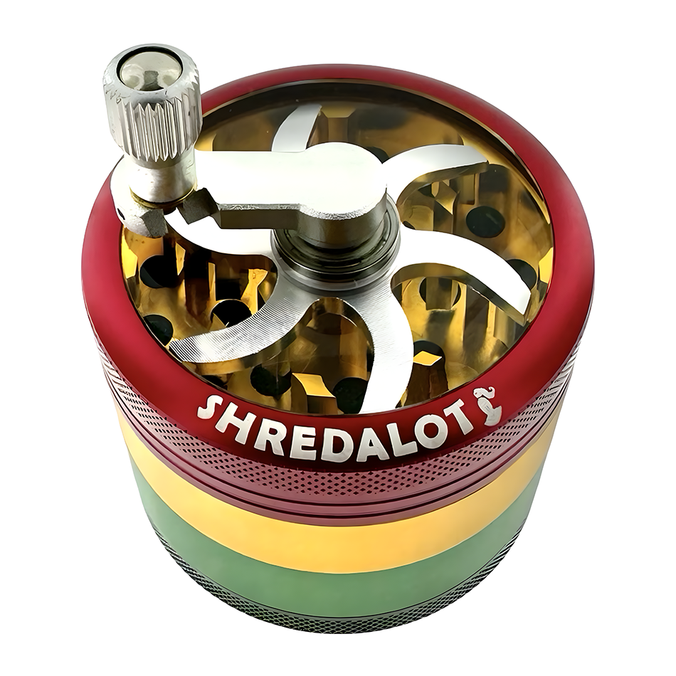 Sir Shredalot Crank Top 4 Piece Metal Herb Grinder - 63mm