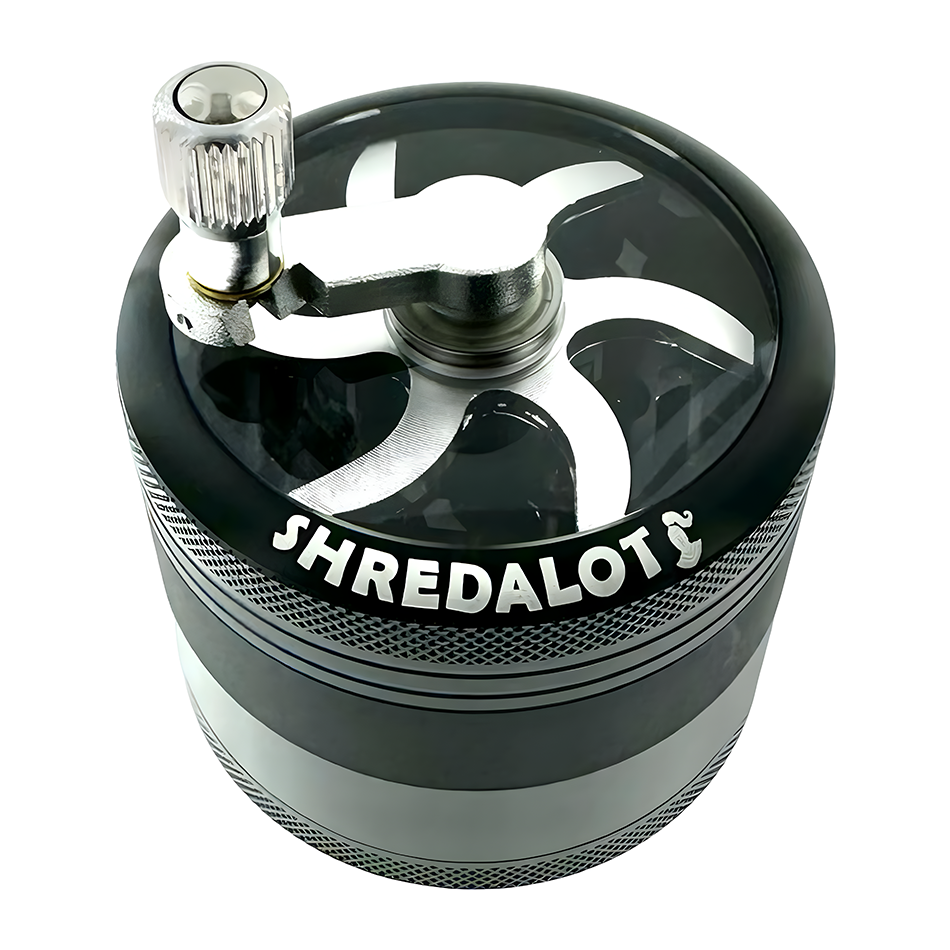 Sir Shredalot Crank Top 4 Piece Metal Herb Grinder - 63mm