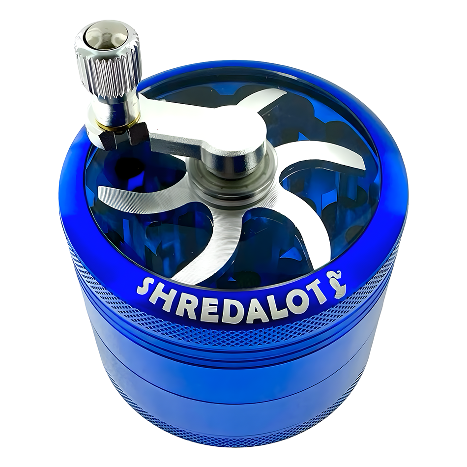 Sir Shredalot Crank Top 4 Piece Metal Herb Grinder - 63mm