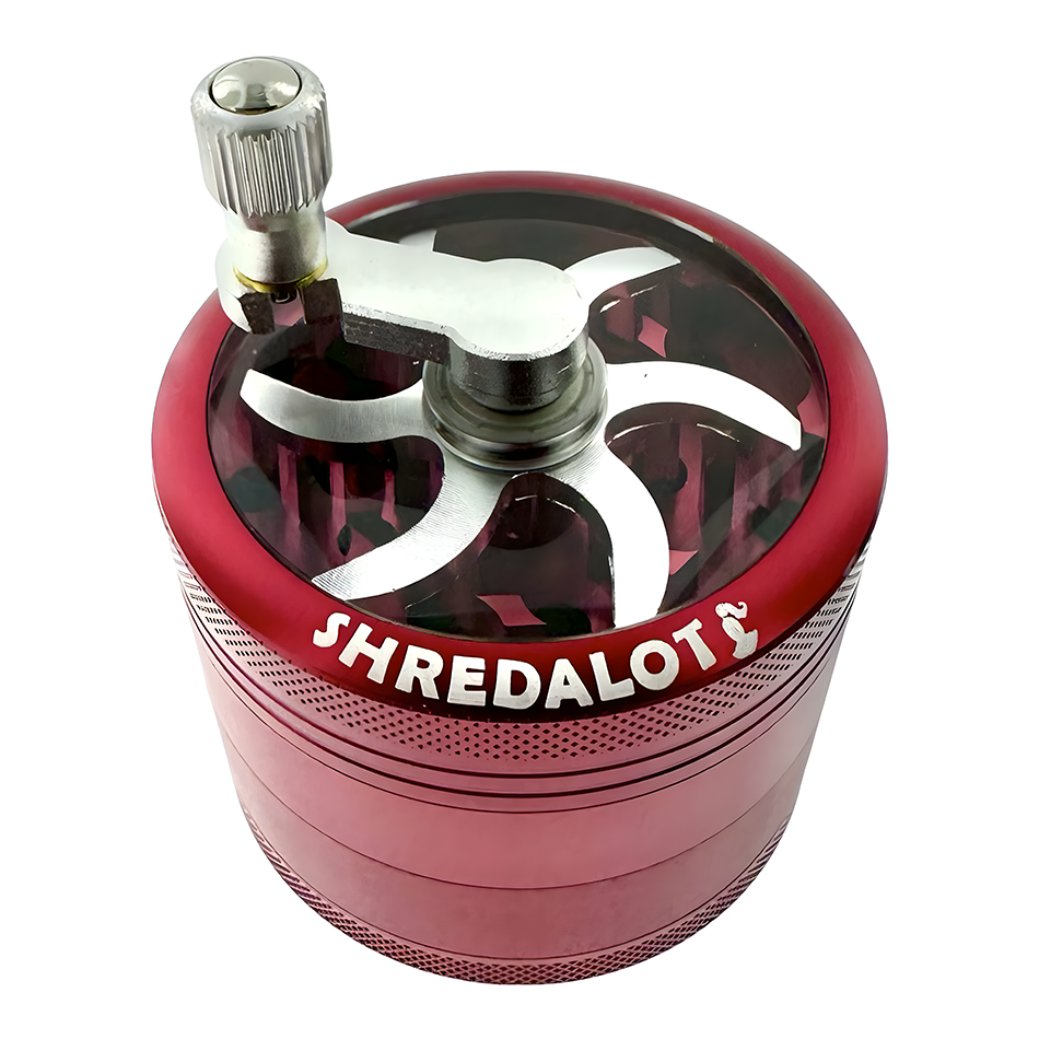 Sir Shredalot Crank Top 4 Piece Metal Herb Grinder - 63mm