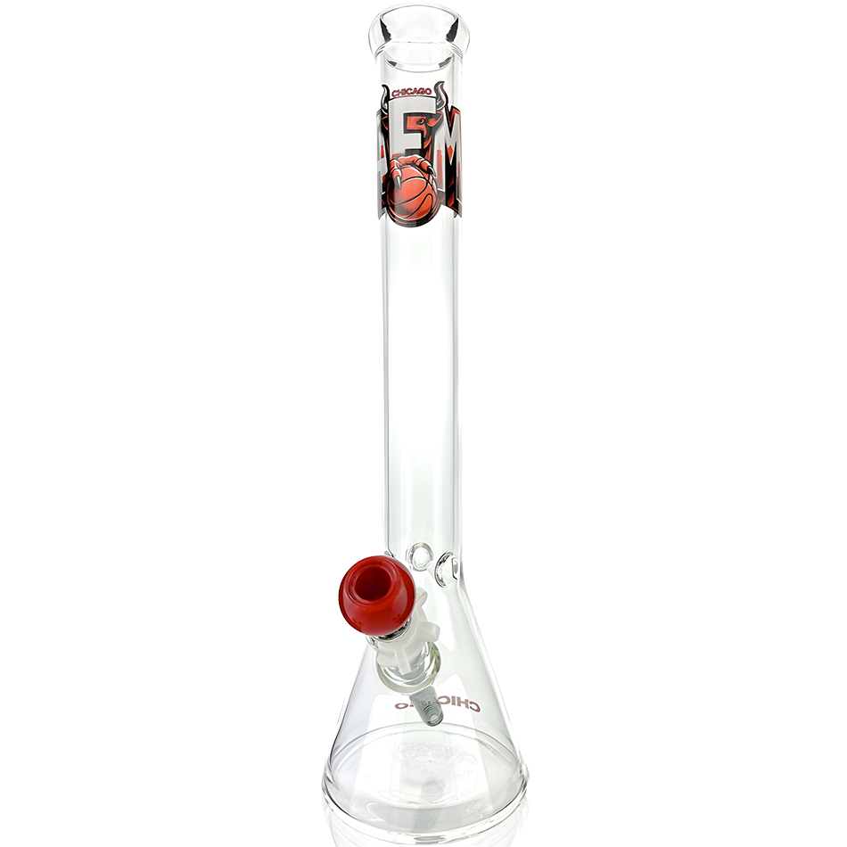 18" Chicago Basketball 5mm Beaker Bong Bundle