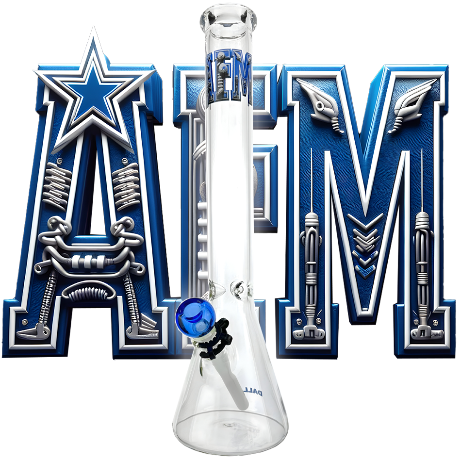 18" Dallas Football 5mm Beaker Bong Bundle