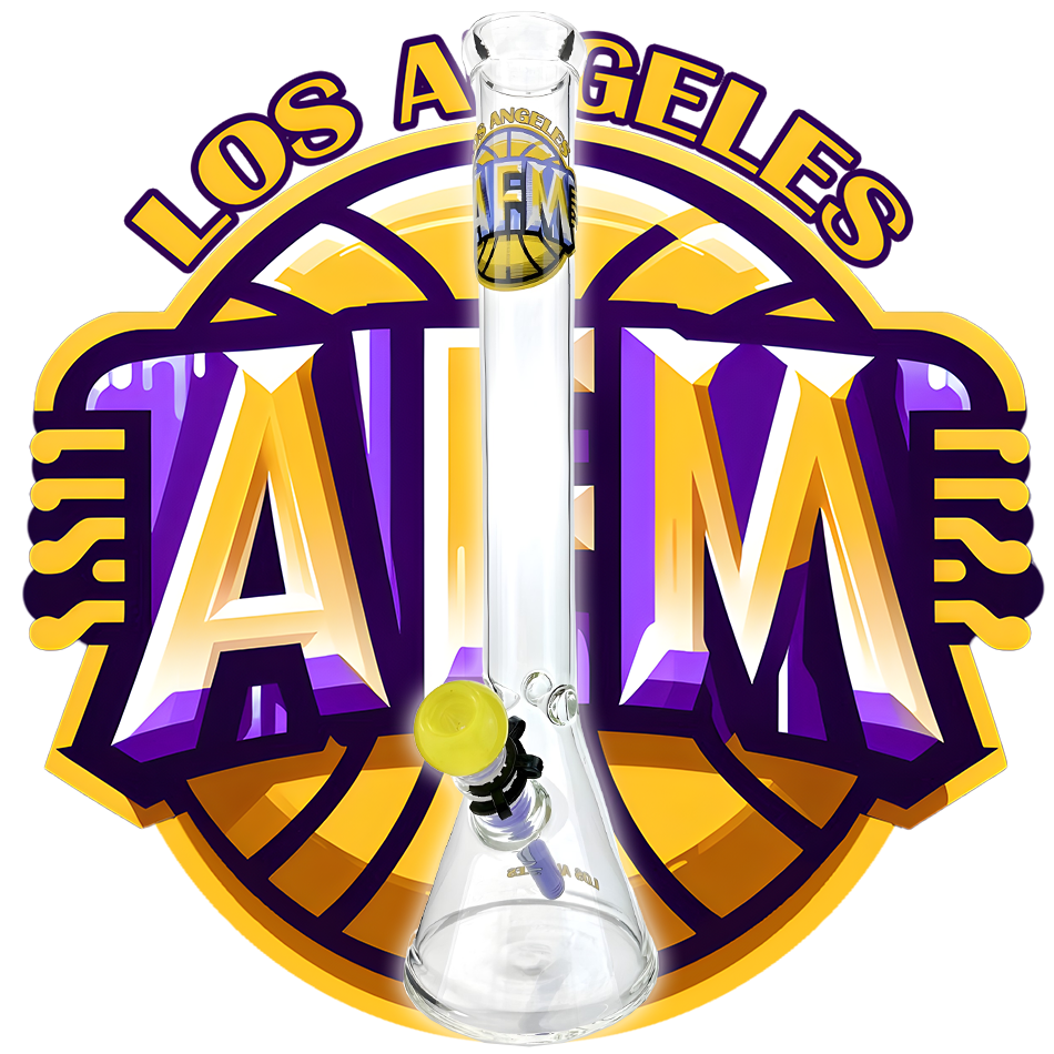 18" Los Angeles Basketball 5mm Beaker Bong Bundle