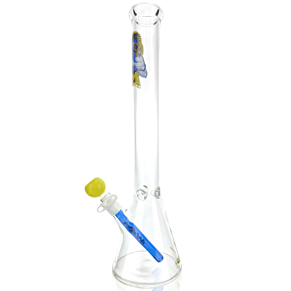 18" Los Angeles Football 5mm Beaker Bong Bundle
