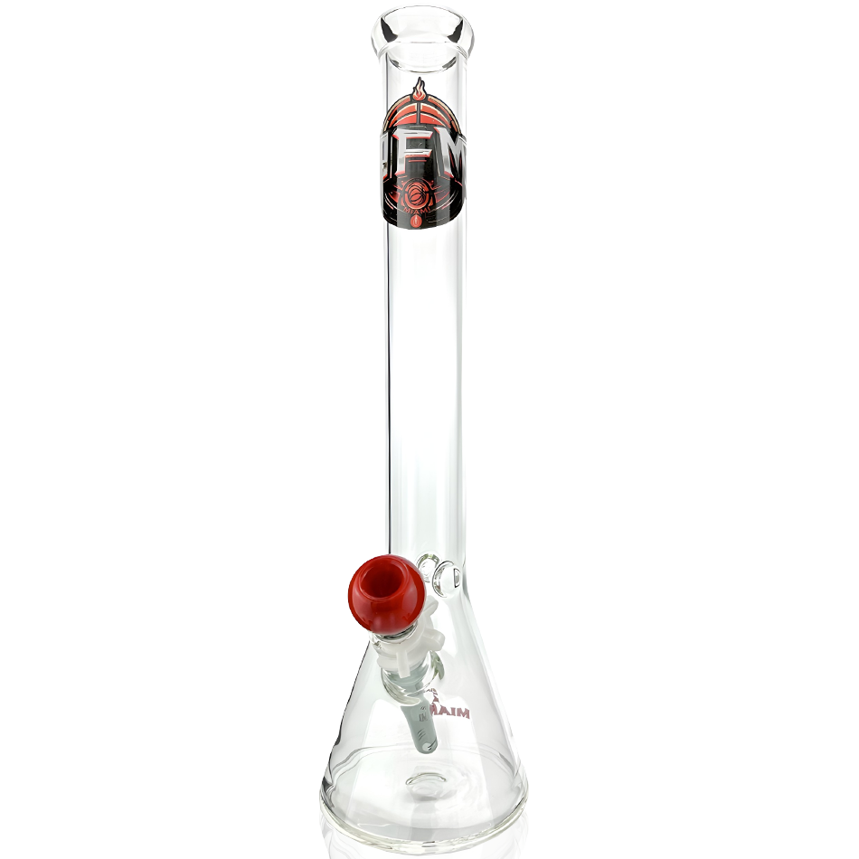 18" Miami Basketball 5mm Beaker Bong Bundle