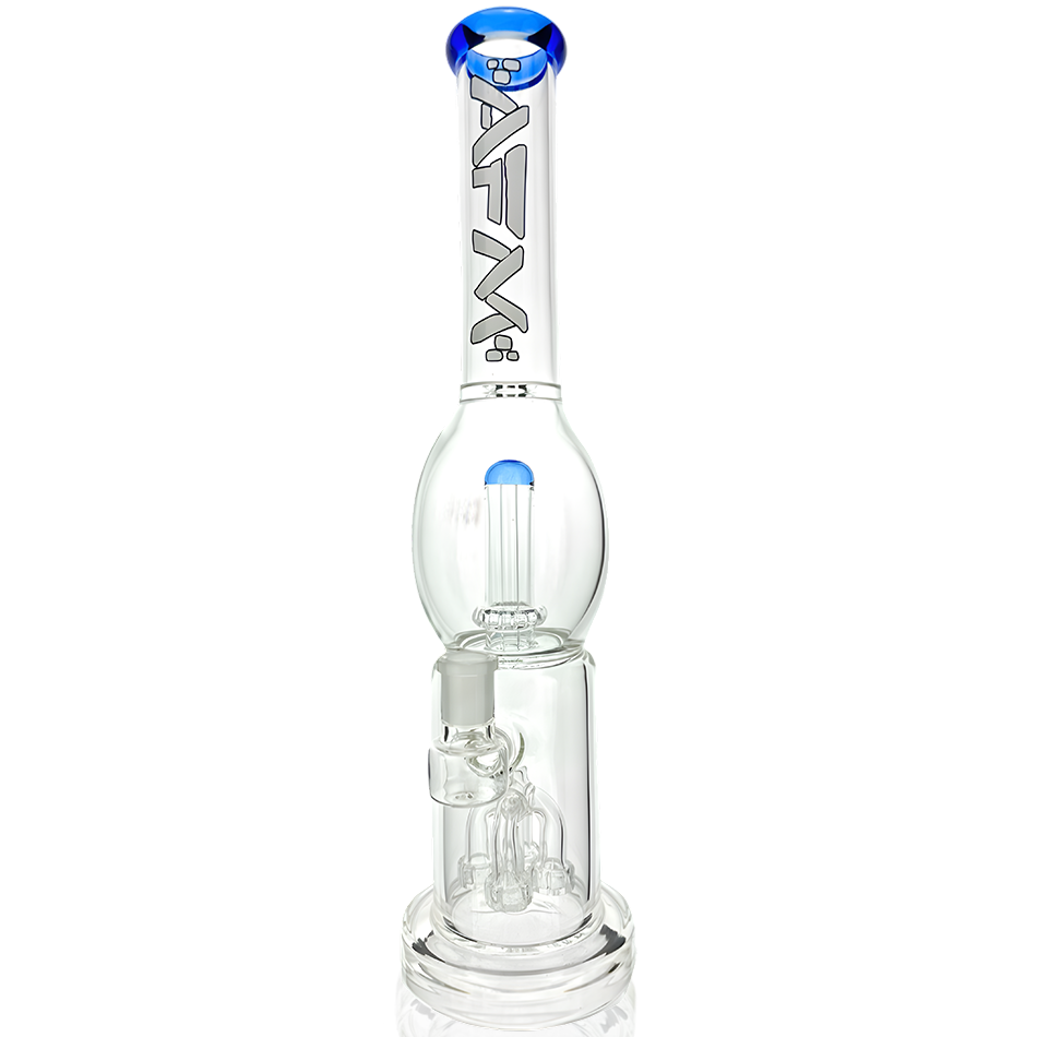 16" AFM Glass Quad Shower-head Glass Straight Tube Bong