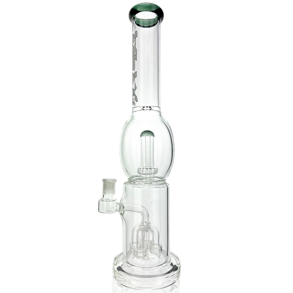 16" AFM Glass Quad Shower-head Glass Straight Tube Bong