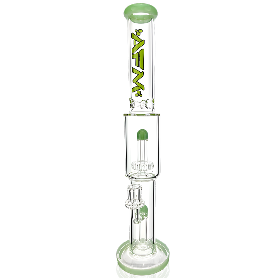 18" AFM Glass Double Shower Straight Tube Bong