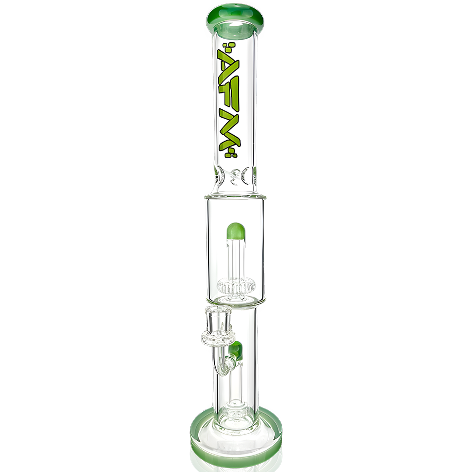18" AFM Glass Double Shower Straight Tube Bong