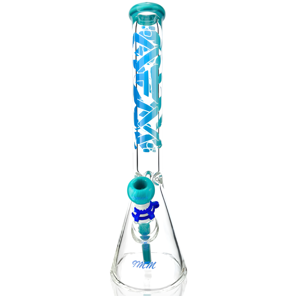 18" AFM Phoenix 9mm Clear Glass Beaker Bong Bundle Set