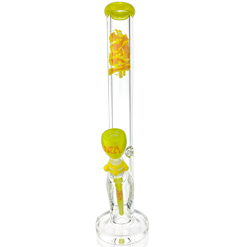 18" AFM Wildstyle Graffiti 9mm Colored Glass Straight Beaker Bong Bundle