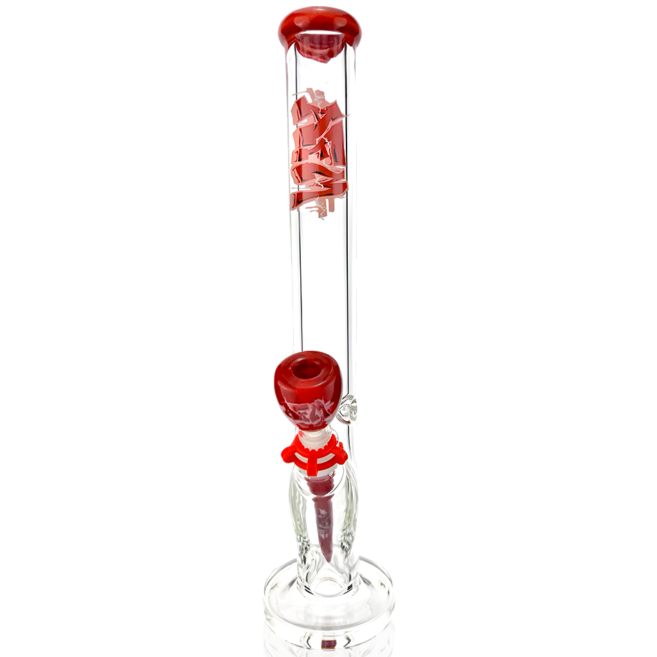 18" AFM Wildstyle Graffiti 9mm Colored Glass Straight Beaker Bong Bundle