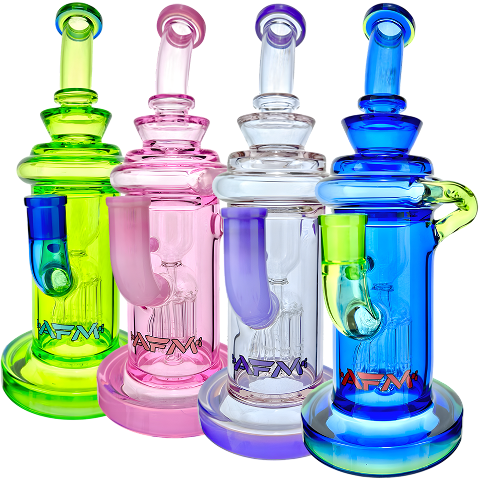 10" AFM Glass Power Station Full Color Glass Recycler Dab Rig