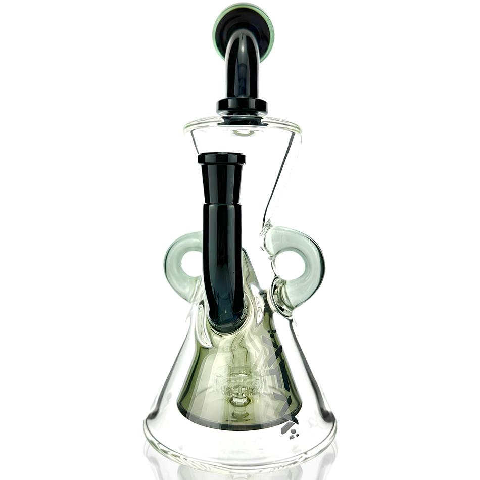 10" AFM Glass Hour Glass Colored Recycler Dab Rig