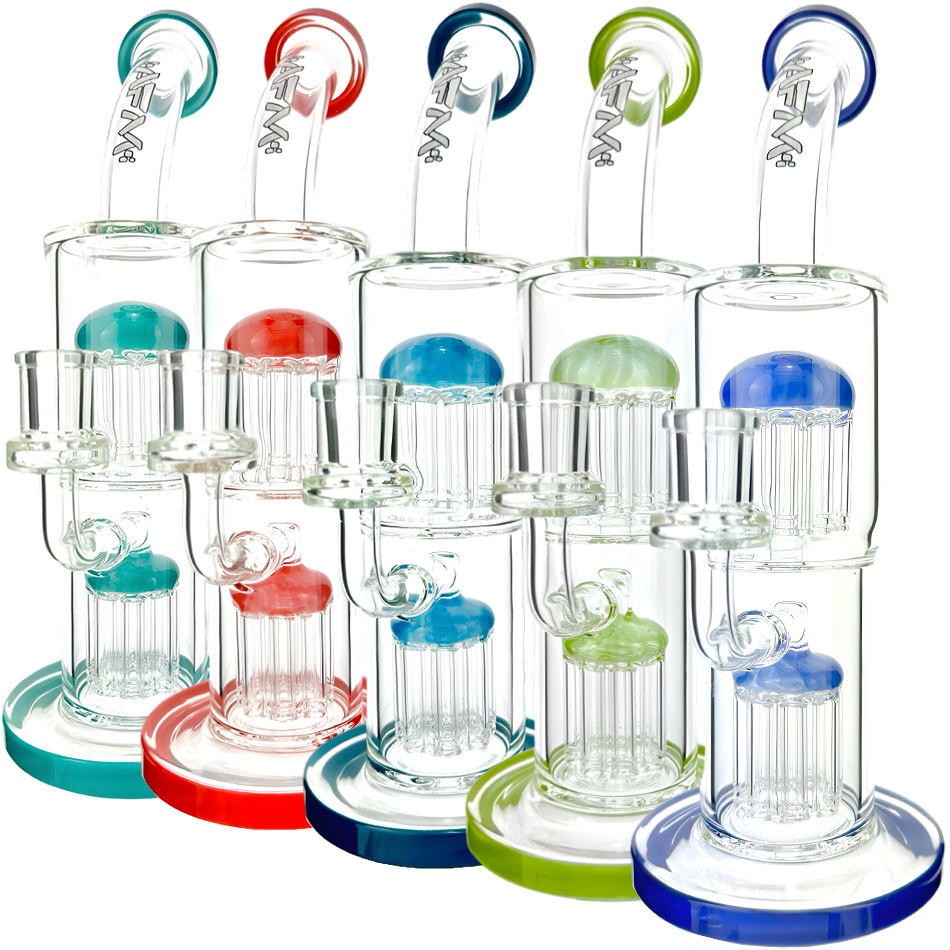 12" AFM Glass Double Arm Tree Perc Glass Rig