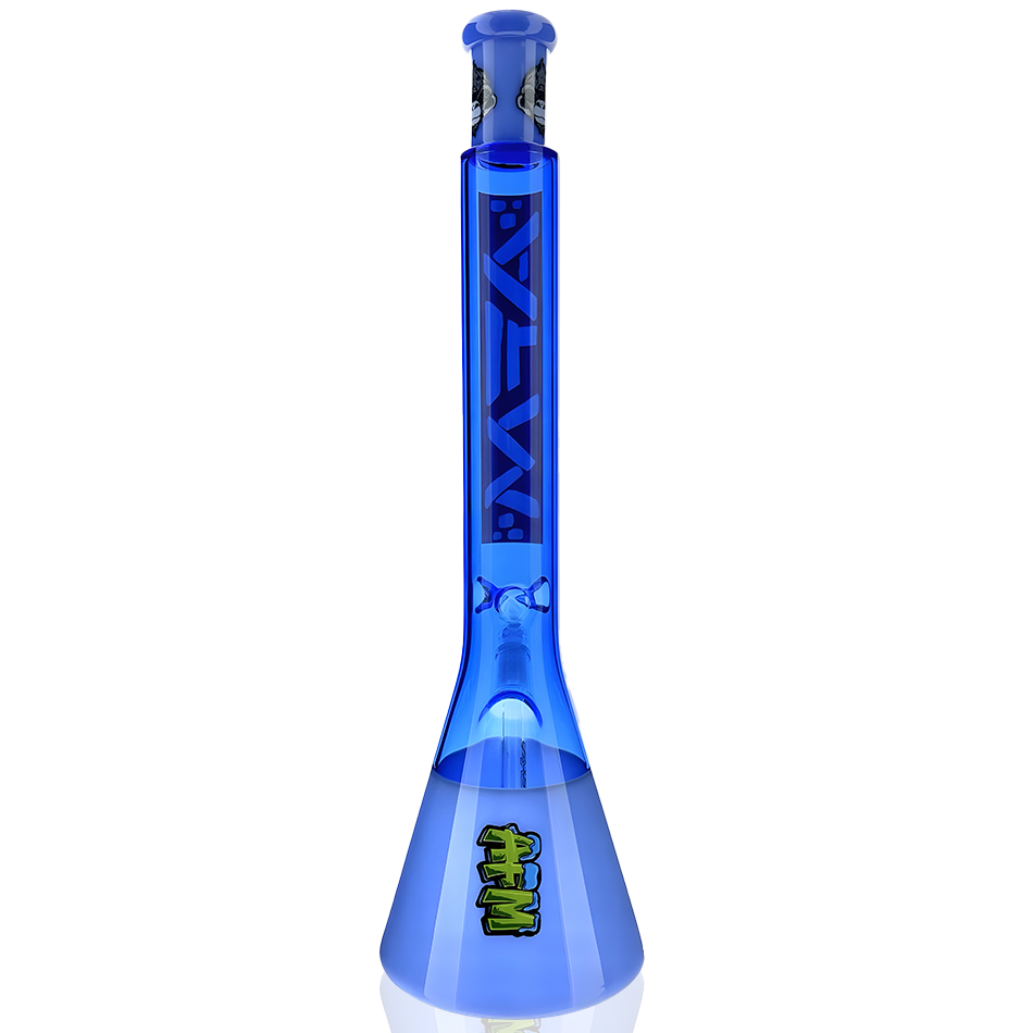 18" AFM Duo Blues Colored Glass Beaker Bong - Red Label