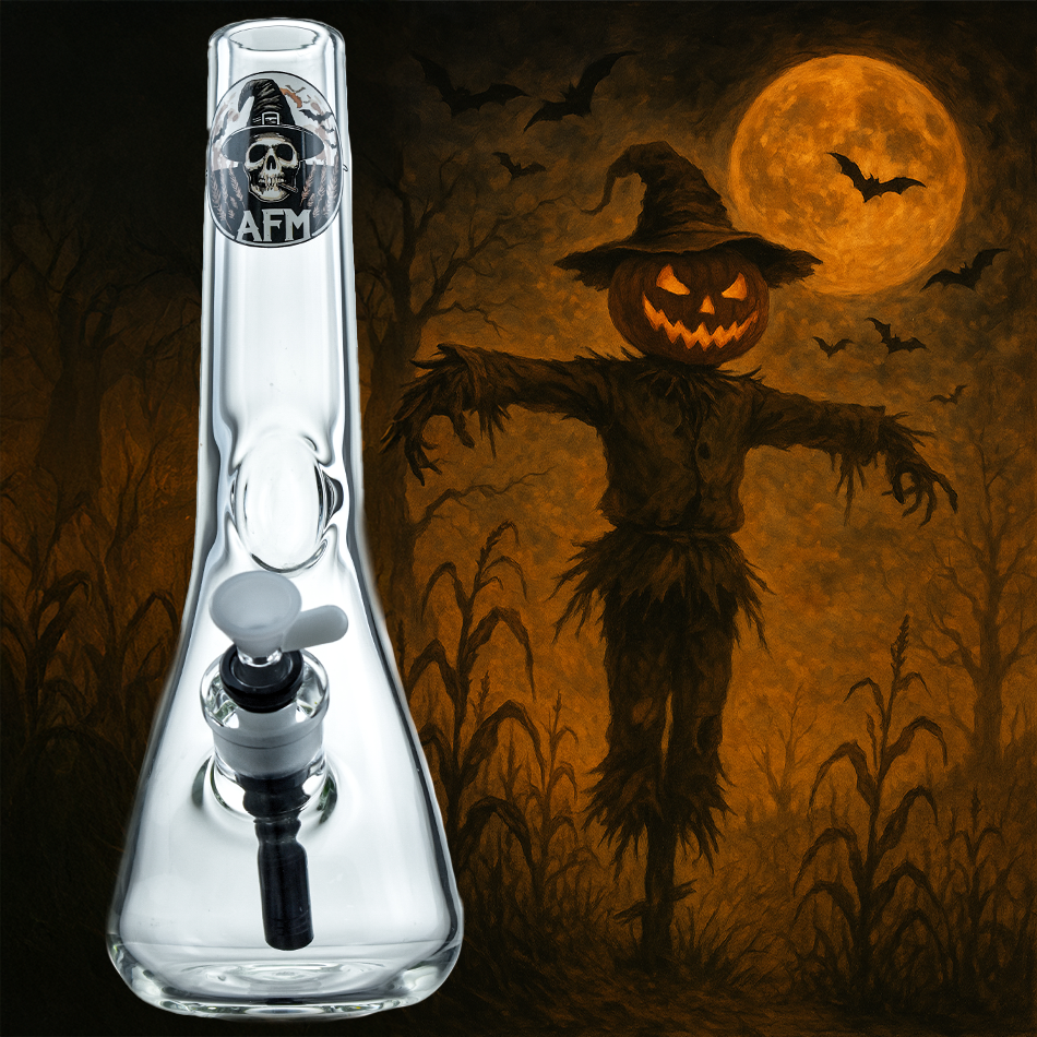 12" Scarecrow Halloween Glass Beaker Bong Box Set