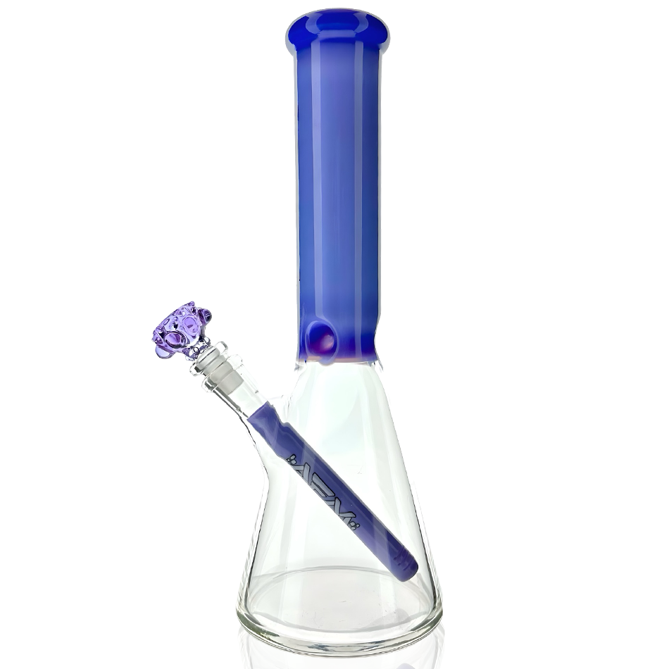 12" AFM Glass Purple Beast Color Sleeve Glass Beaker Bong Set