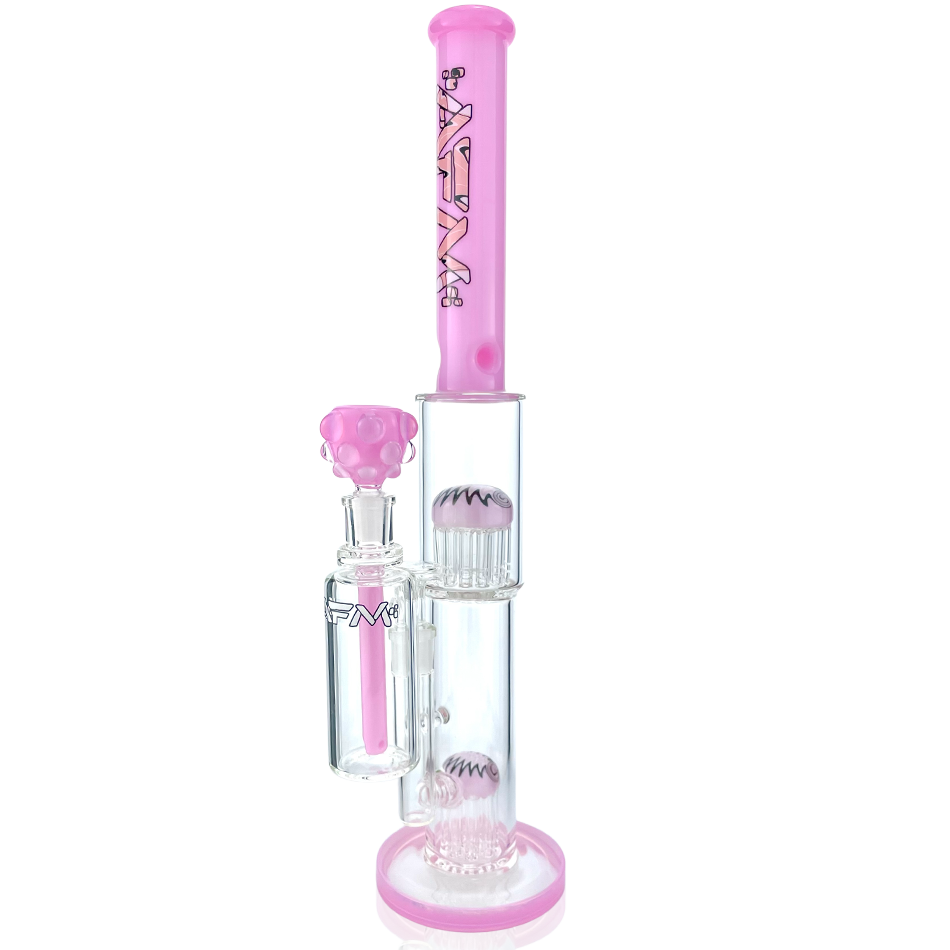 19" AFM Double Hitter Reversal Straight Tube Bong Bundle