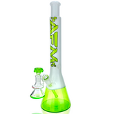 18" AFM Glass Lime Quasar Glass Beaker Bong Bundle