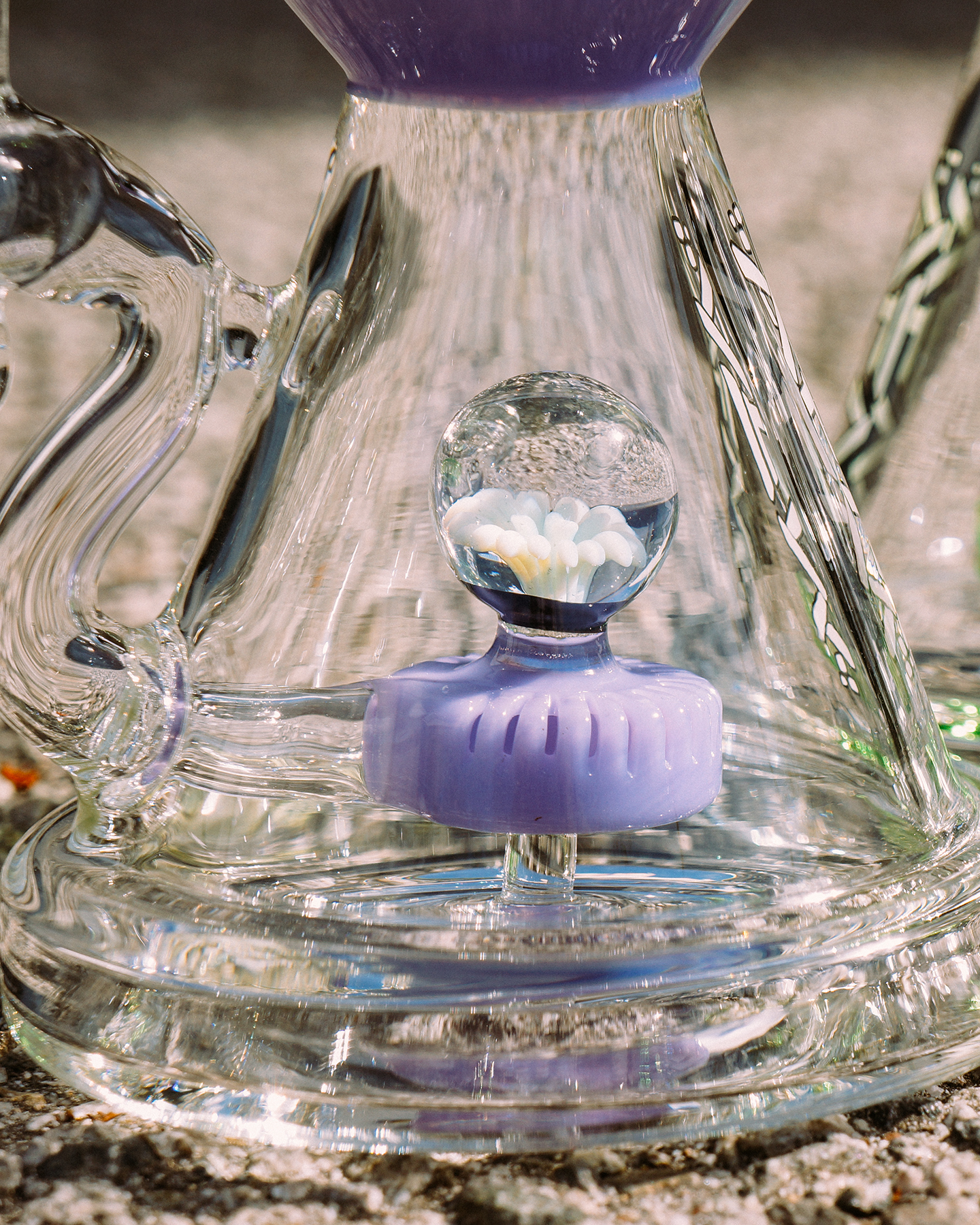 9" AFM Opal Stone Color Glass Dab Rig