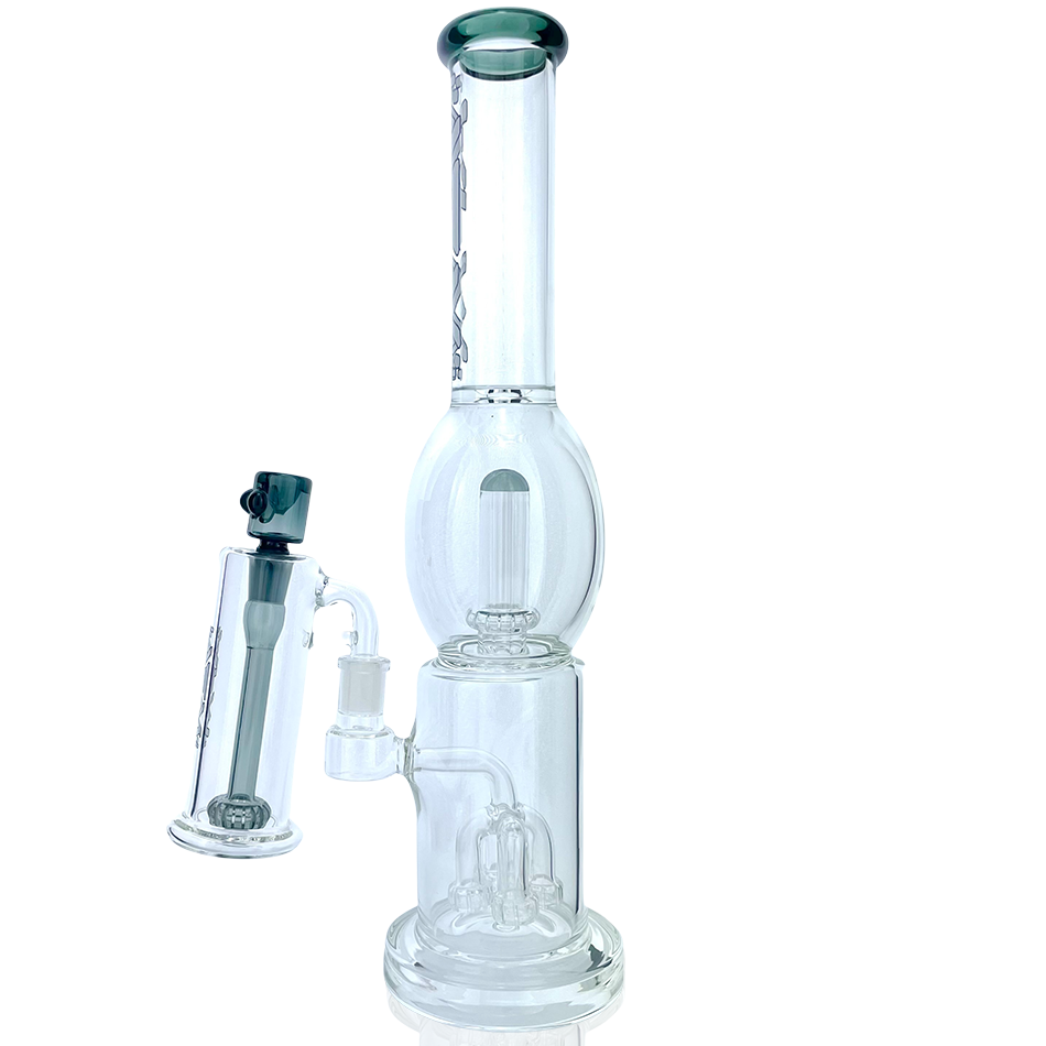 16" AFM Glass Quad Shower-head Smokey Glass Beaker Bong Bundle
