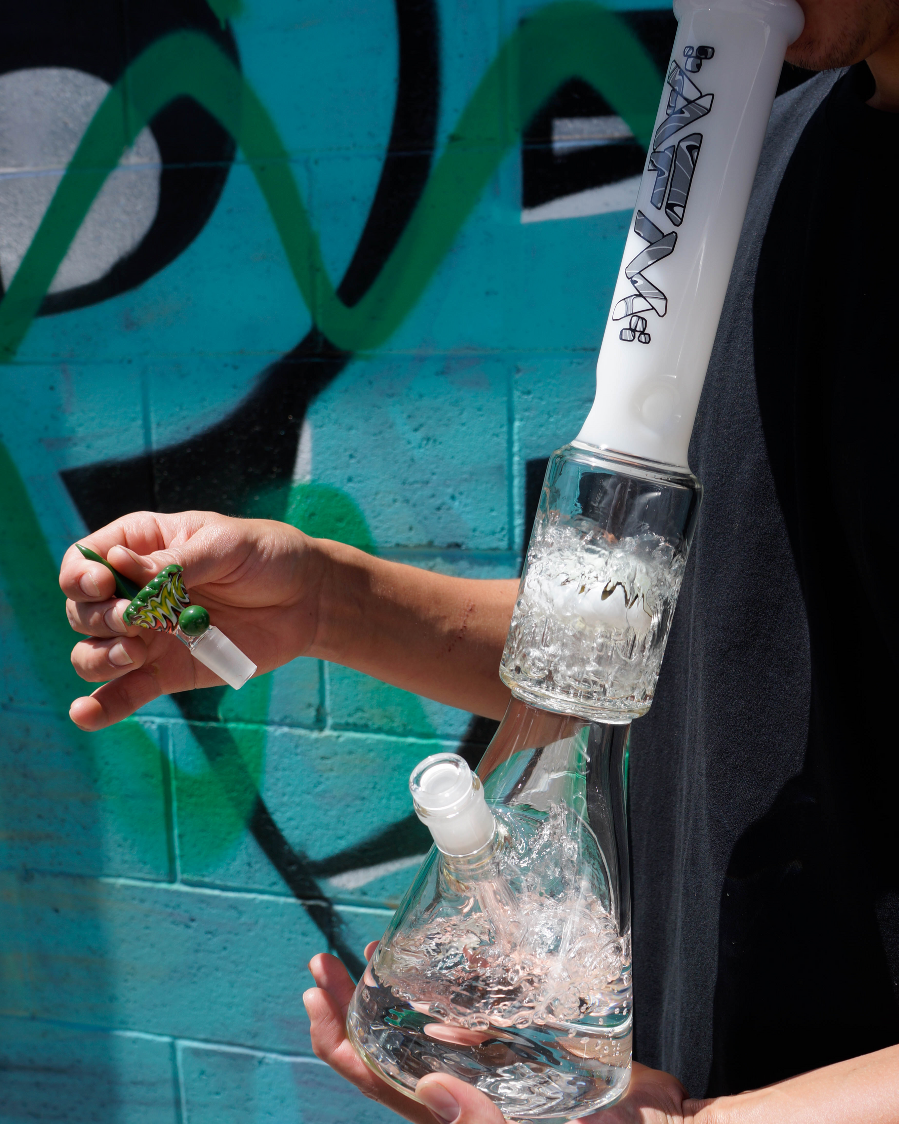 18" AFM Reversal Sleeve Glass Tree Perc Beaker Bong