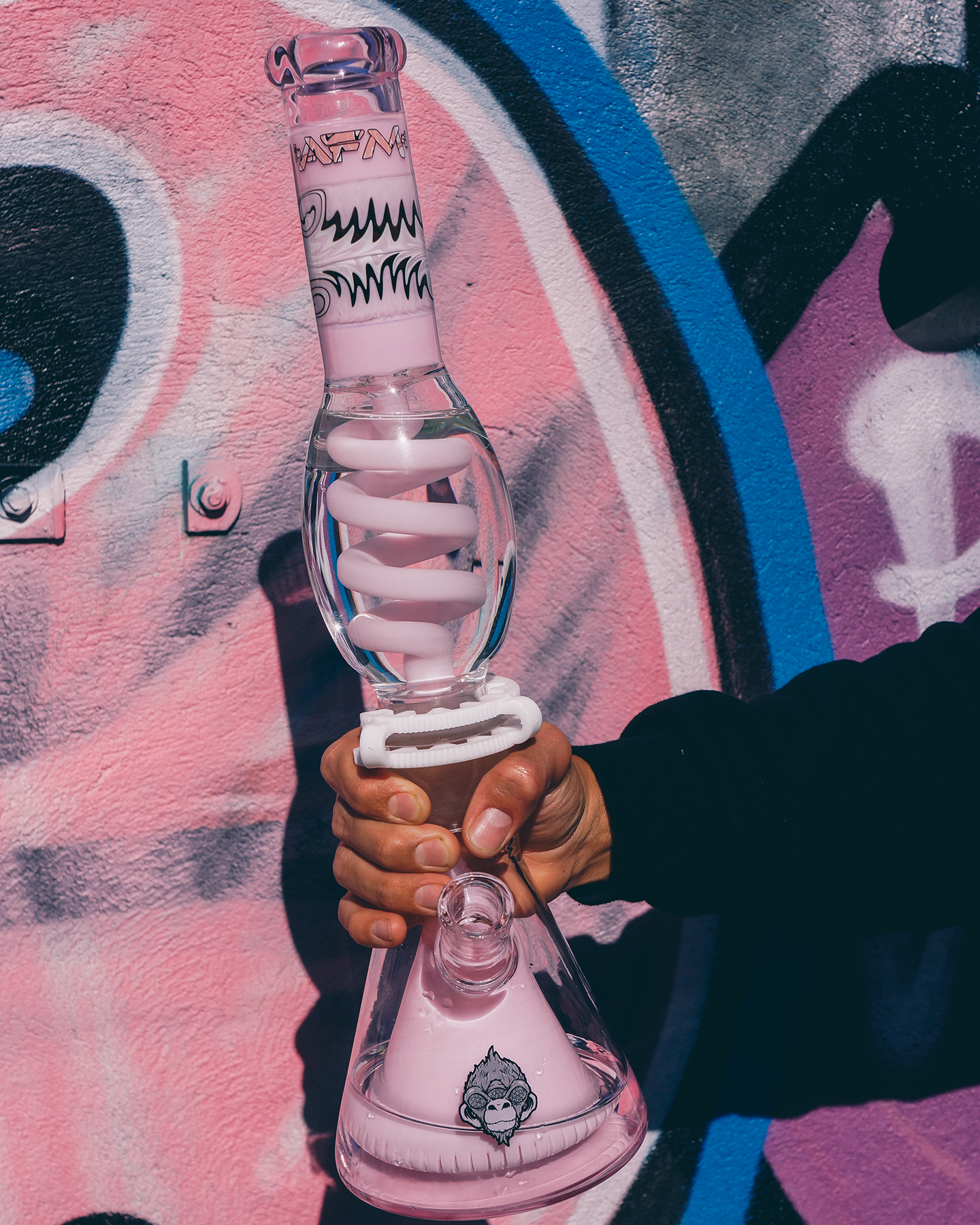 16" AFM Glass Reversal UFO Pyramid Freezable Coil Glass Beaker Bong