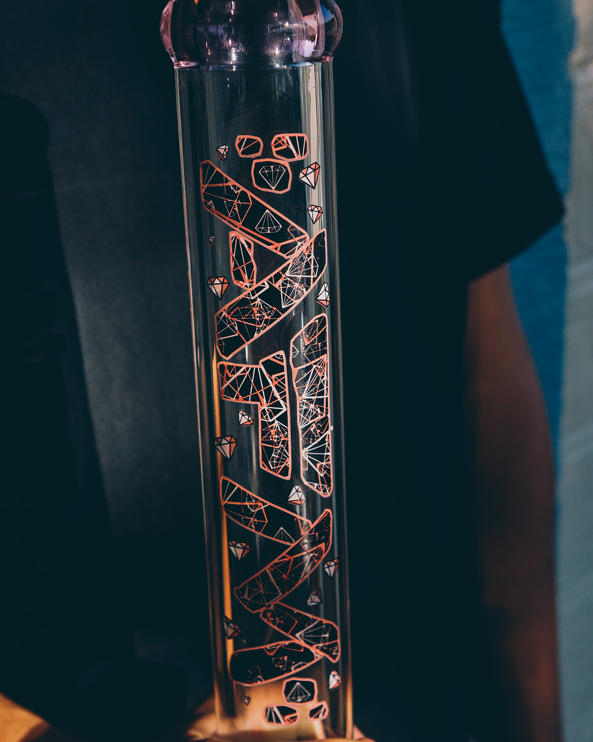 18" AFM Pink Diamond 9mm Glass Beaker Bong Bundle