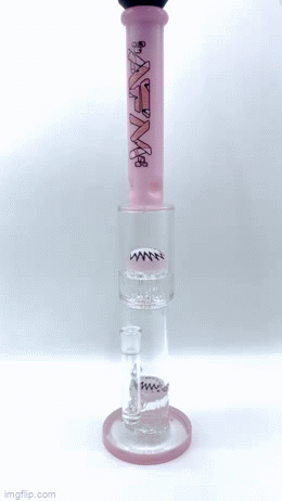 19" AFM Double Hitter Reversal Glass Straight Tube Bong