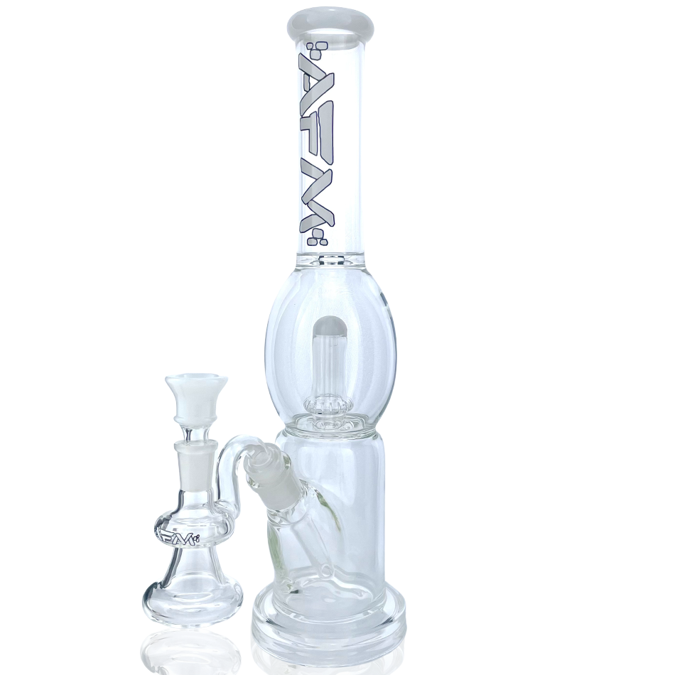 16" AFM Glass UFO Takeover Ivory Glass Beaker Bong Bundle