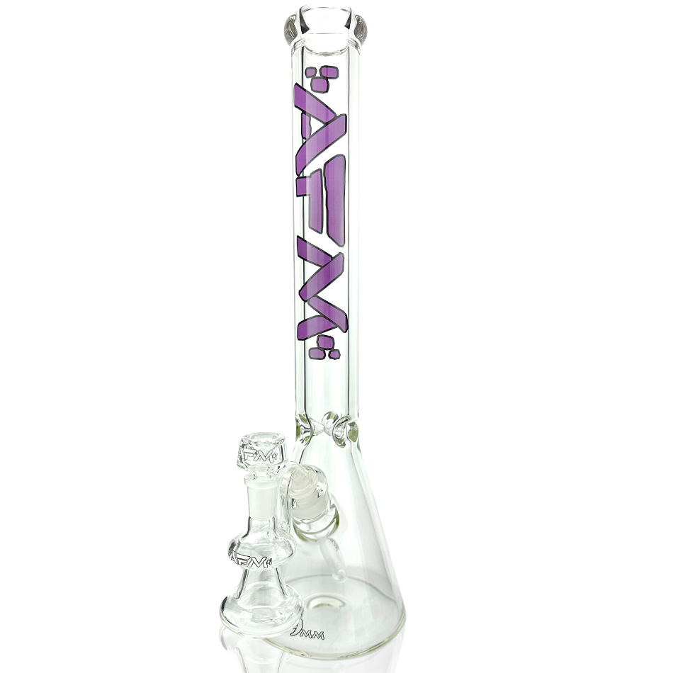 18" AFM Heavy Boi Clear 9mm Glass Beaker Bong Bundle