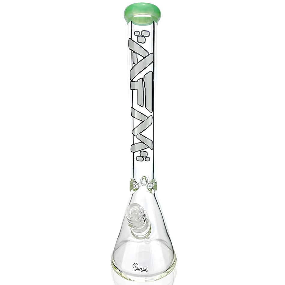 18" AFM Heavy Boi Colored Lip 9mm Glass Beaker Bong