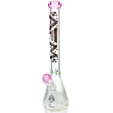 18" AFM Pink Diamond 9mm Glass Beaker Bong Bundle