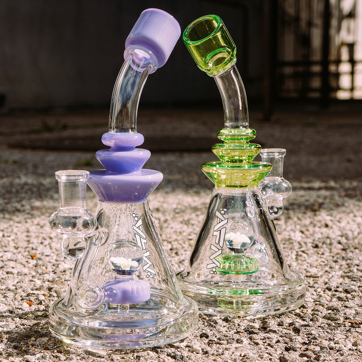 9" AFM Opal Stone Color Glass Dab Rig