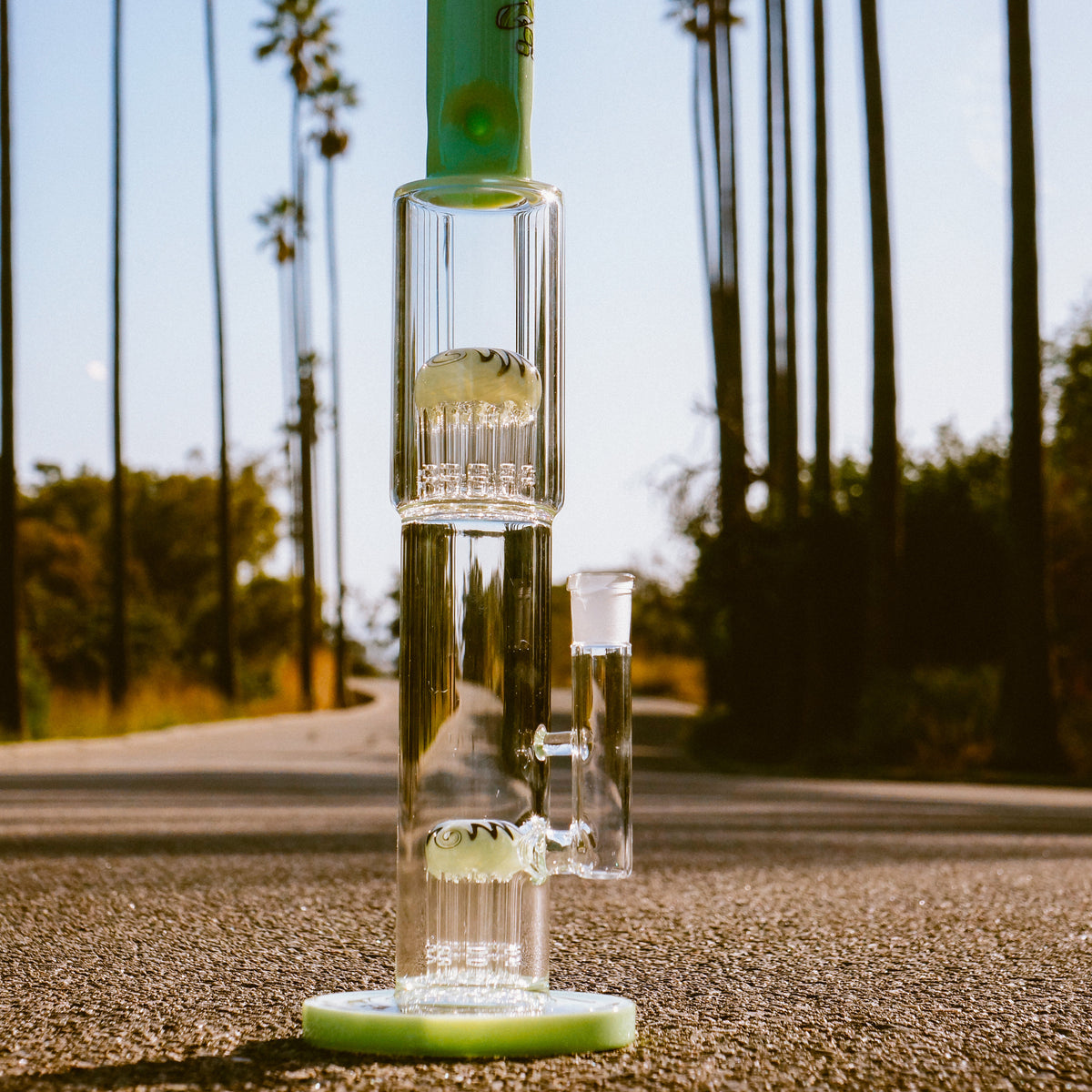 19" AFM Double Hitter Reversal Glass Straight Tube Bong