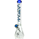 18" AFM Glass Evil Eye Clear Glass Beaker Bong Bundle