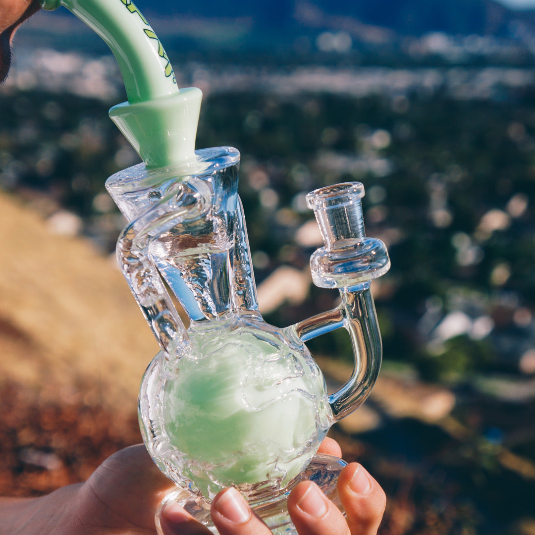 9.5" AFM Magic Ball Clear Glass Recycler Dab Rig