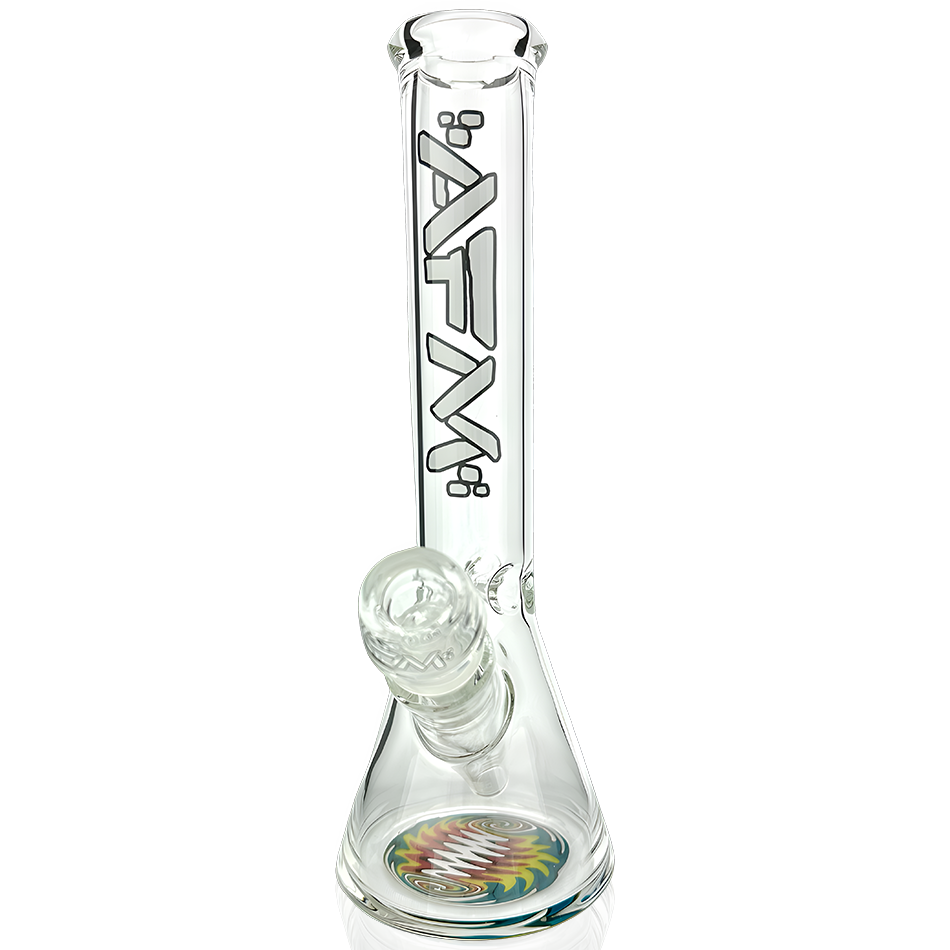 10" AFM Glass Rasta Clear Glass Mini Beaker Bong