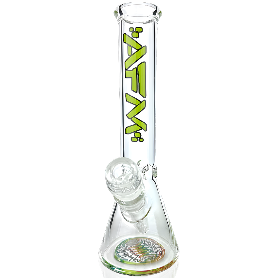 10" AFM Glass Rasta Clear Glass Mini Beaker Bong