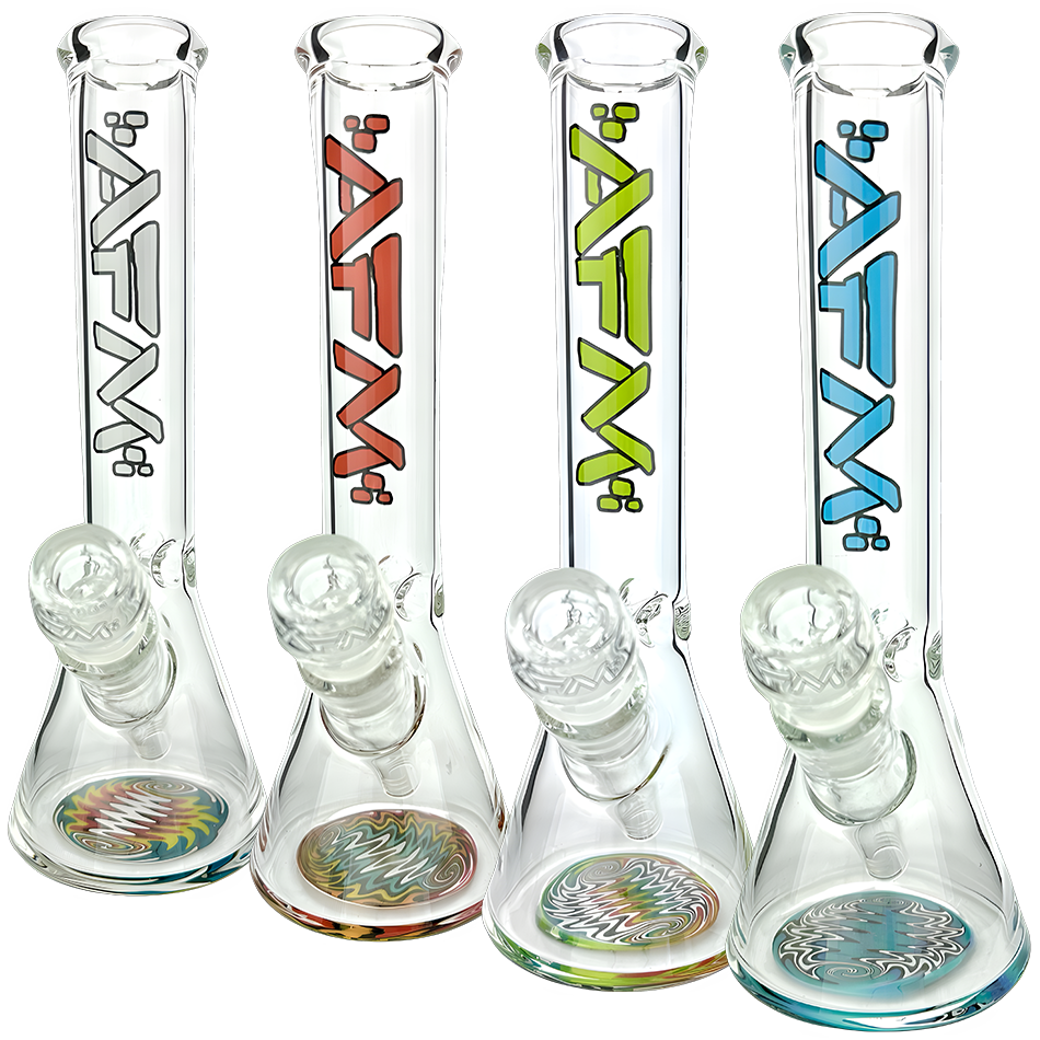10" AFM Glass Rasta Clear Glass Mini Beaker Bong