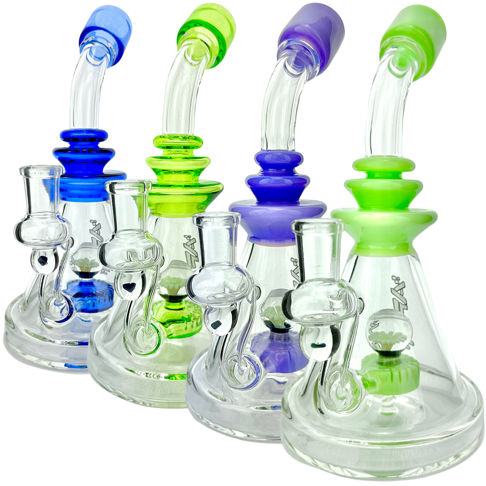 9" AFM Opal Stone Color Glass Dab Rig