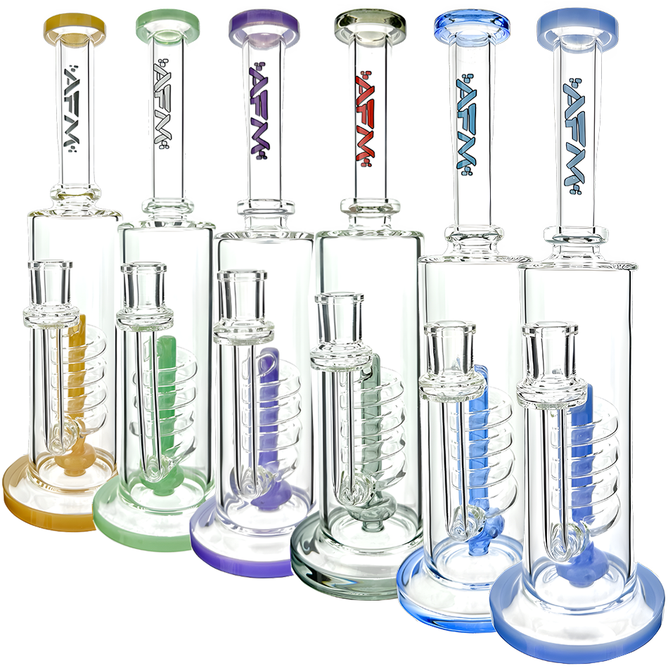 13" AFM Glass Spiral Waterfall Glass Dab Rig