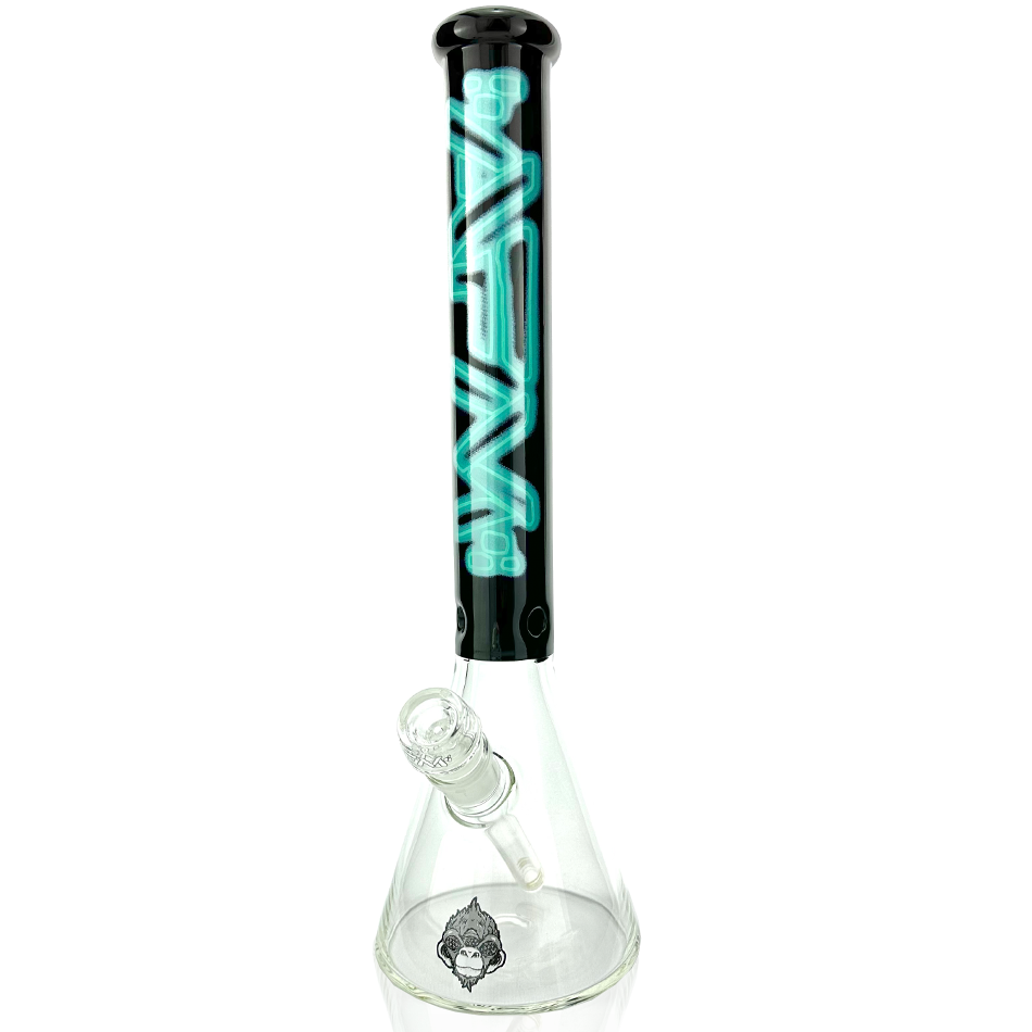 16" AFM Glass Neon Lights Glass Beaker Bong