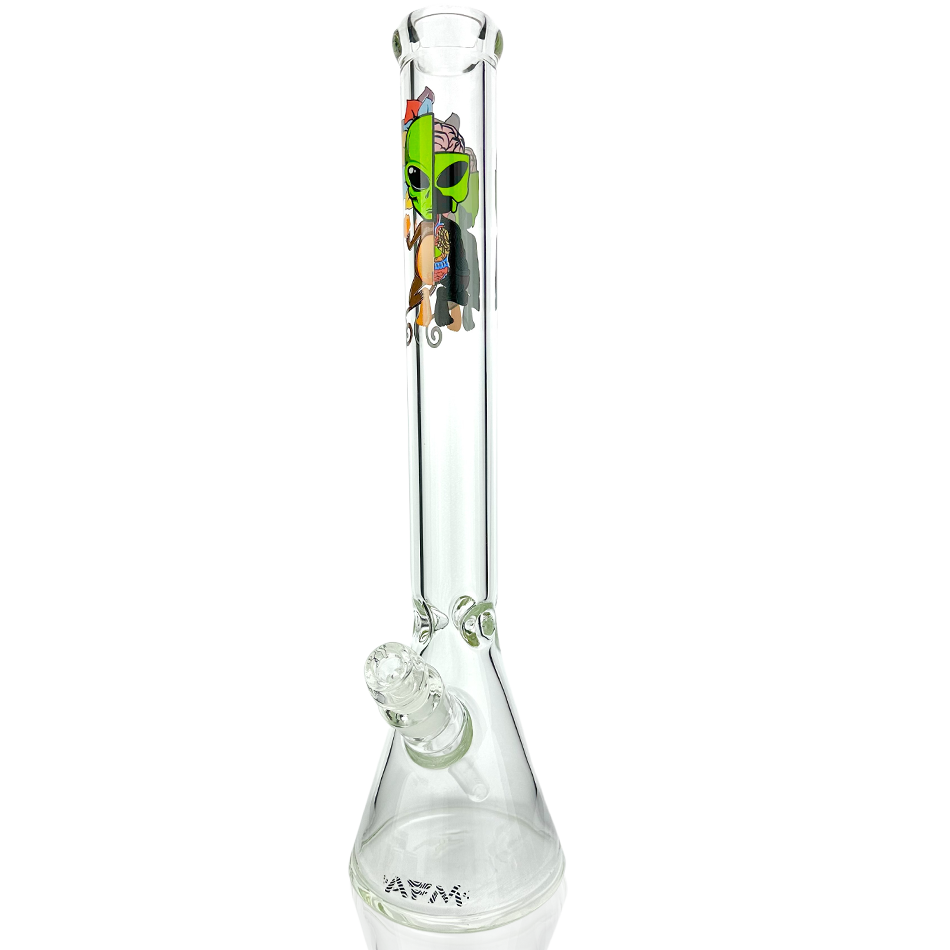 18" AFM Skeletal Clear 9mm Glass Beaker Bong