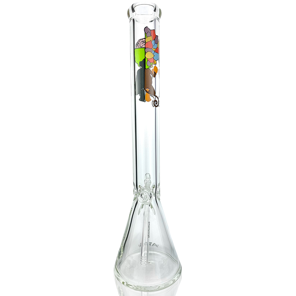 18" AFM Skeletal Clear 9mm Glass Beaker Bong